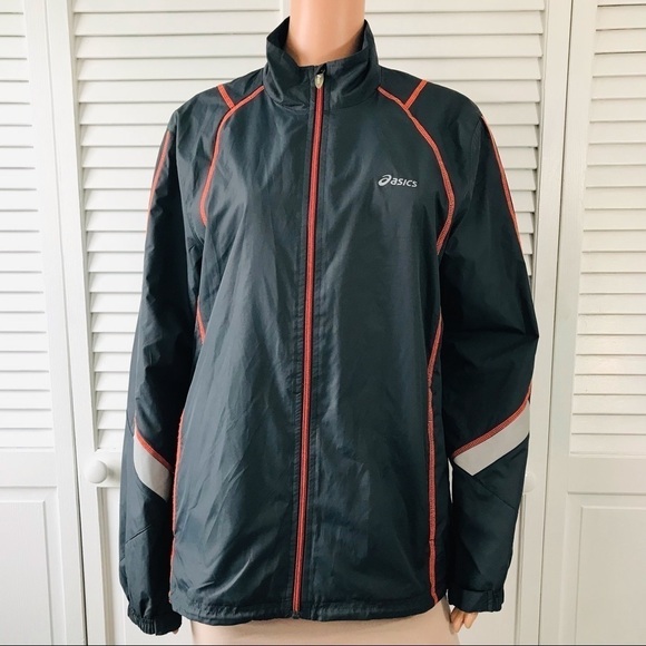 2/$25 ASICS Gray Orange Windbreaker Jacket Size Small - Picture 9 of 9